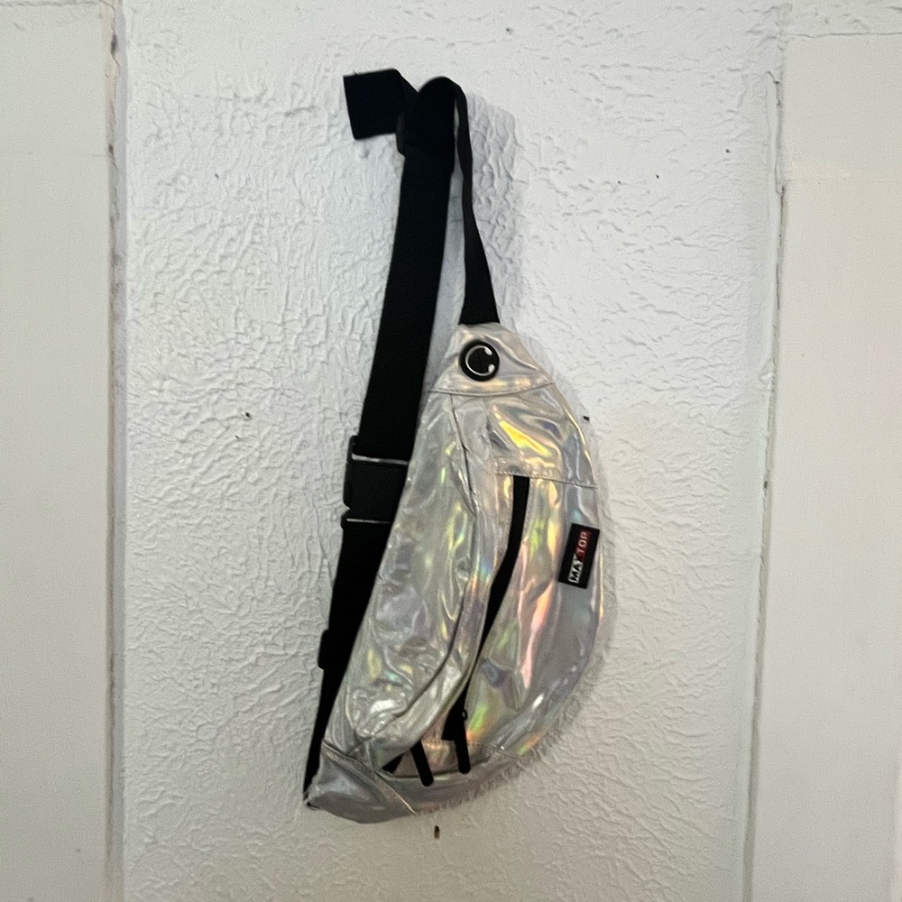 Iridescent Belt Bag with Black Strap